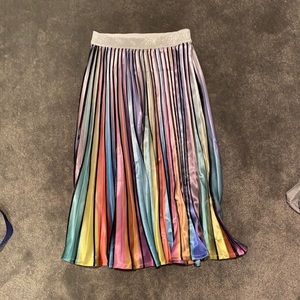 Lucy Paris rainbow pleated midi skirt